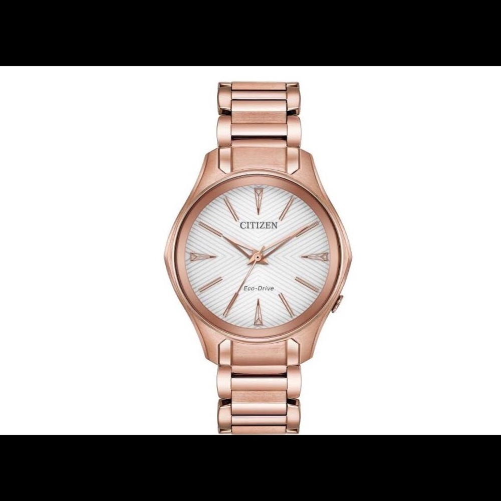 Citizen Eco-Drive Rose Gold Tone Watch 35MM New